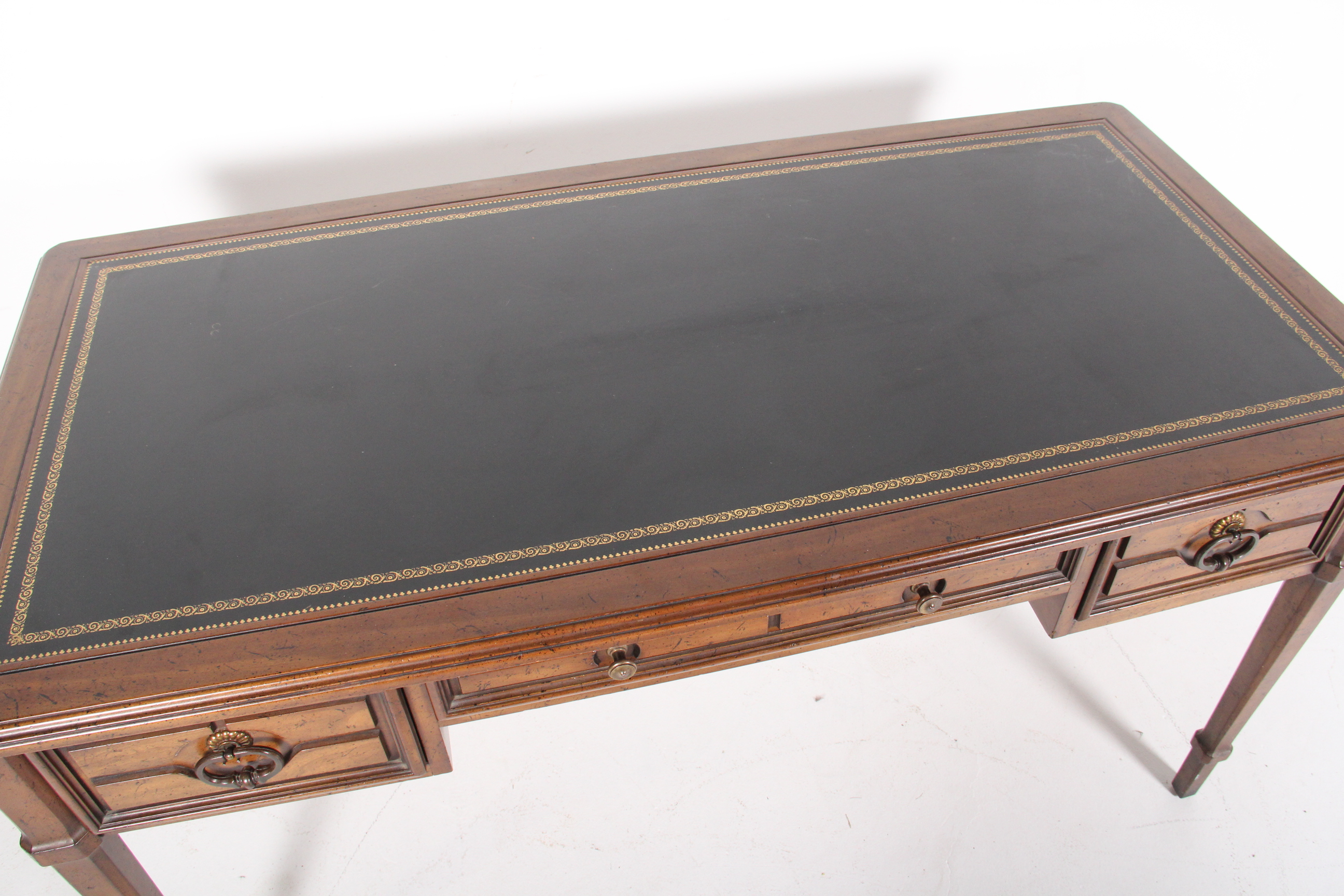 Vintage Leather Top Oak Desk