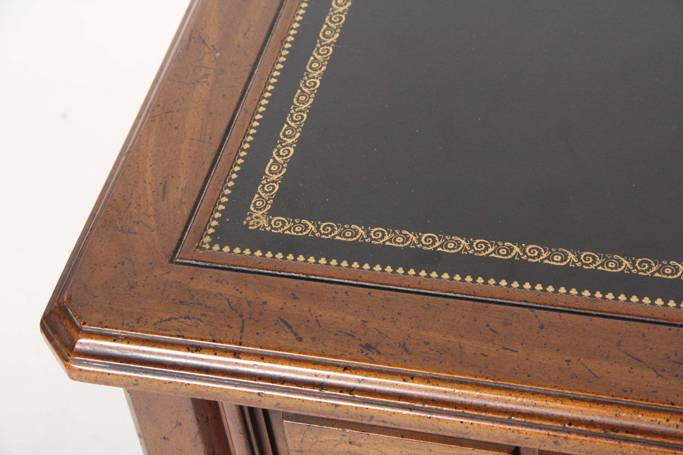 Vintage Leather Top Oak Desk