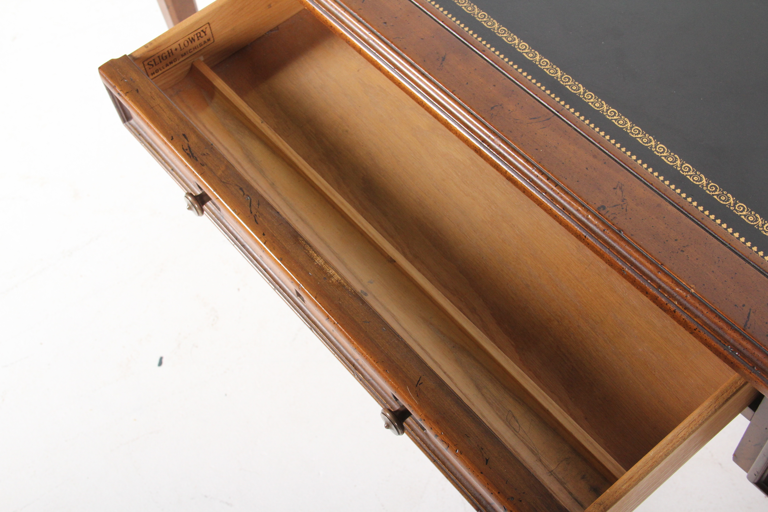 Vintage Leather Top Oak Desk