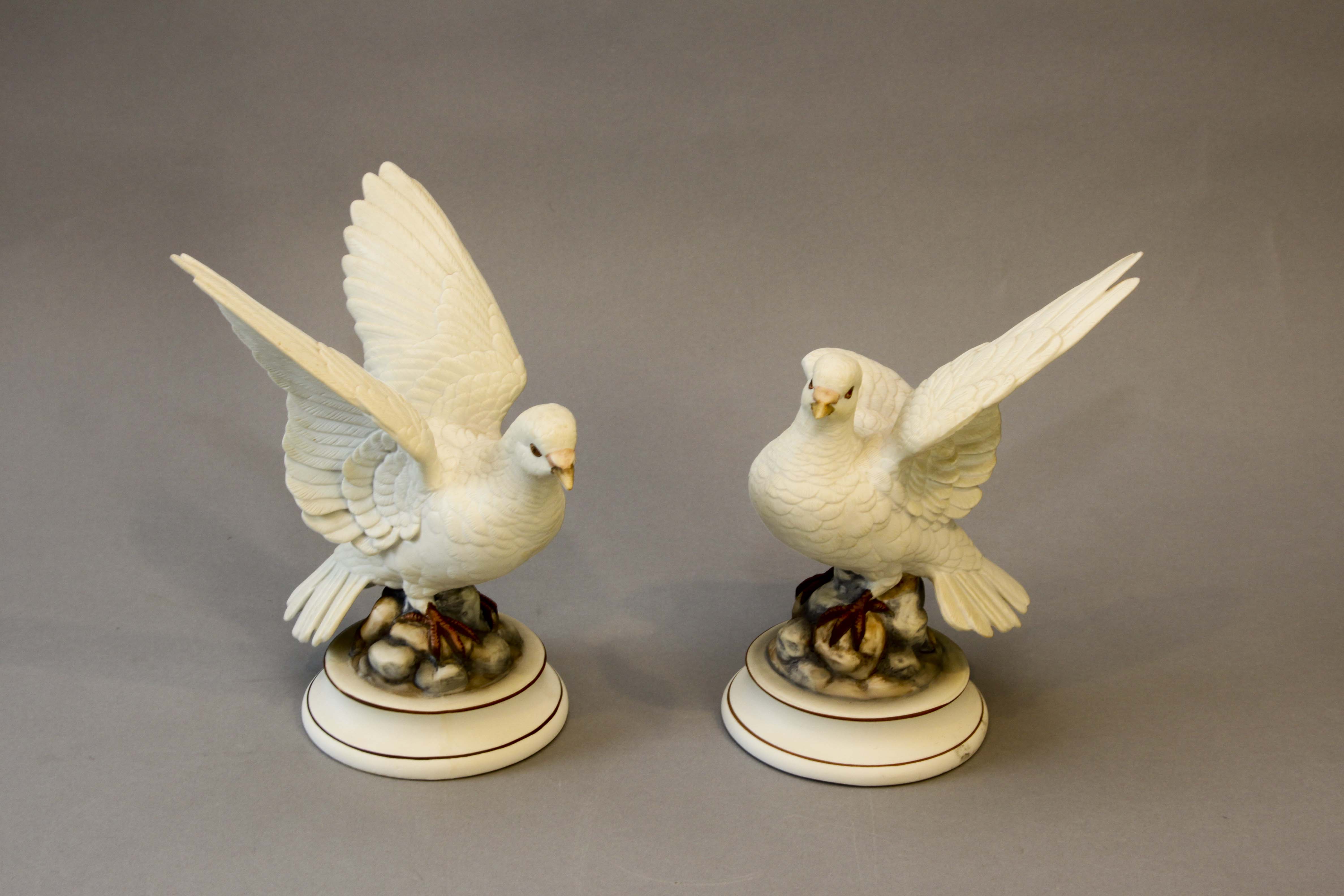 Pair of White Dove by Andrea Porcelain Figurines