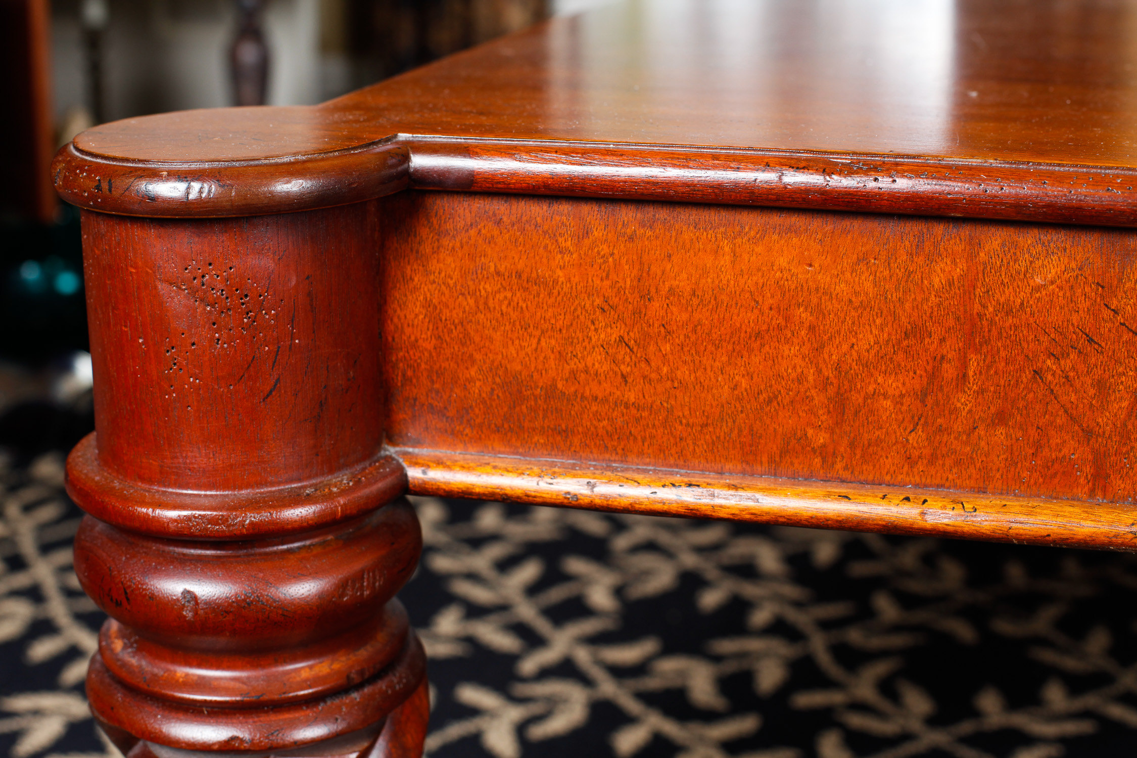 Baker Furniture Milling Road West Indies Flame Walnut Coffee Table