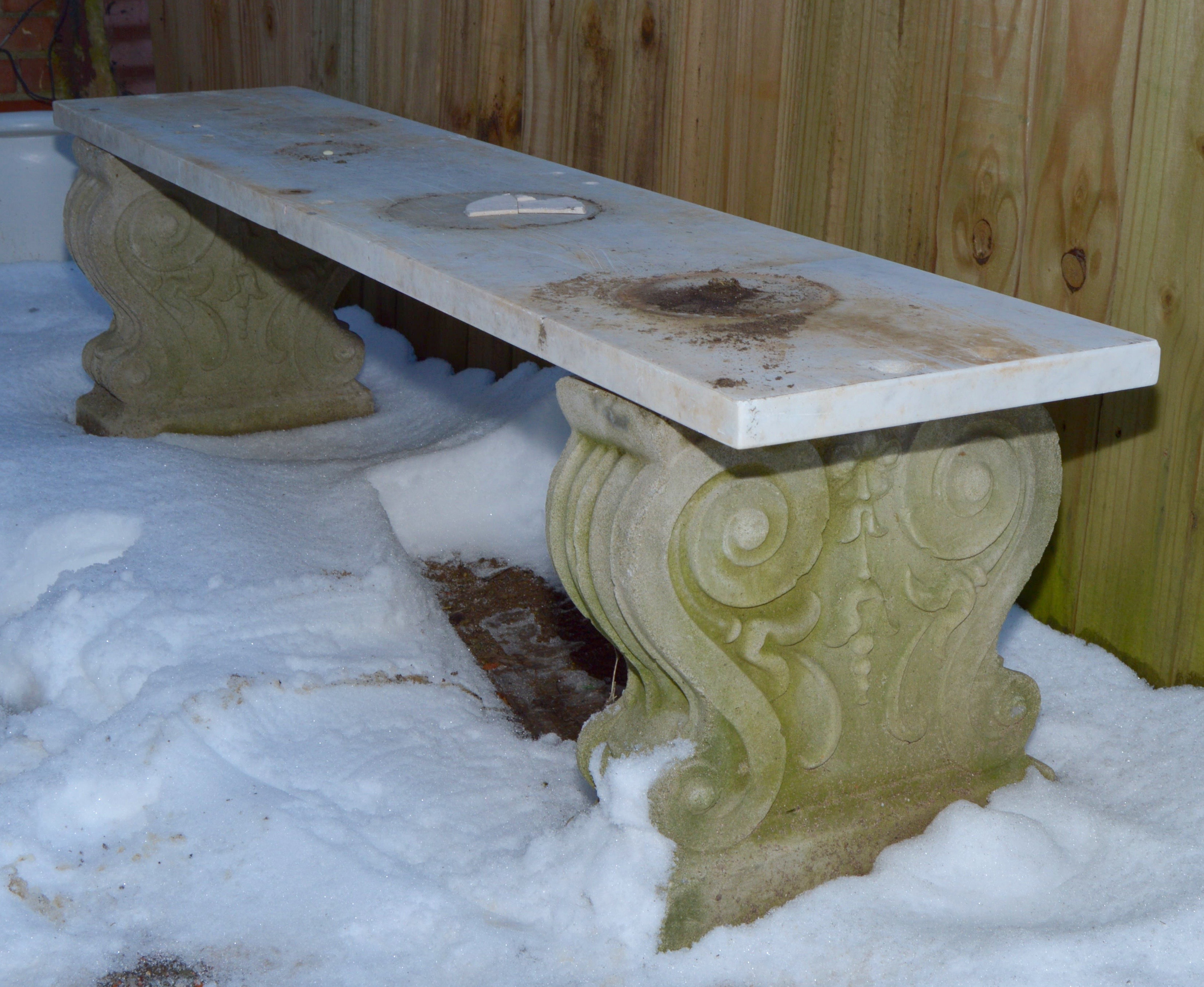 Concrete Garden Table and Bench Set