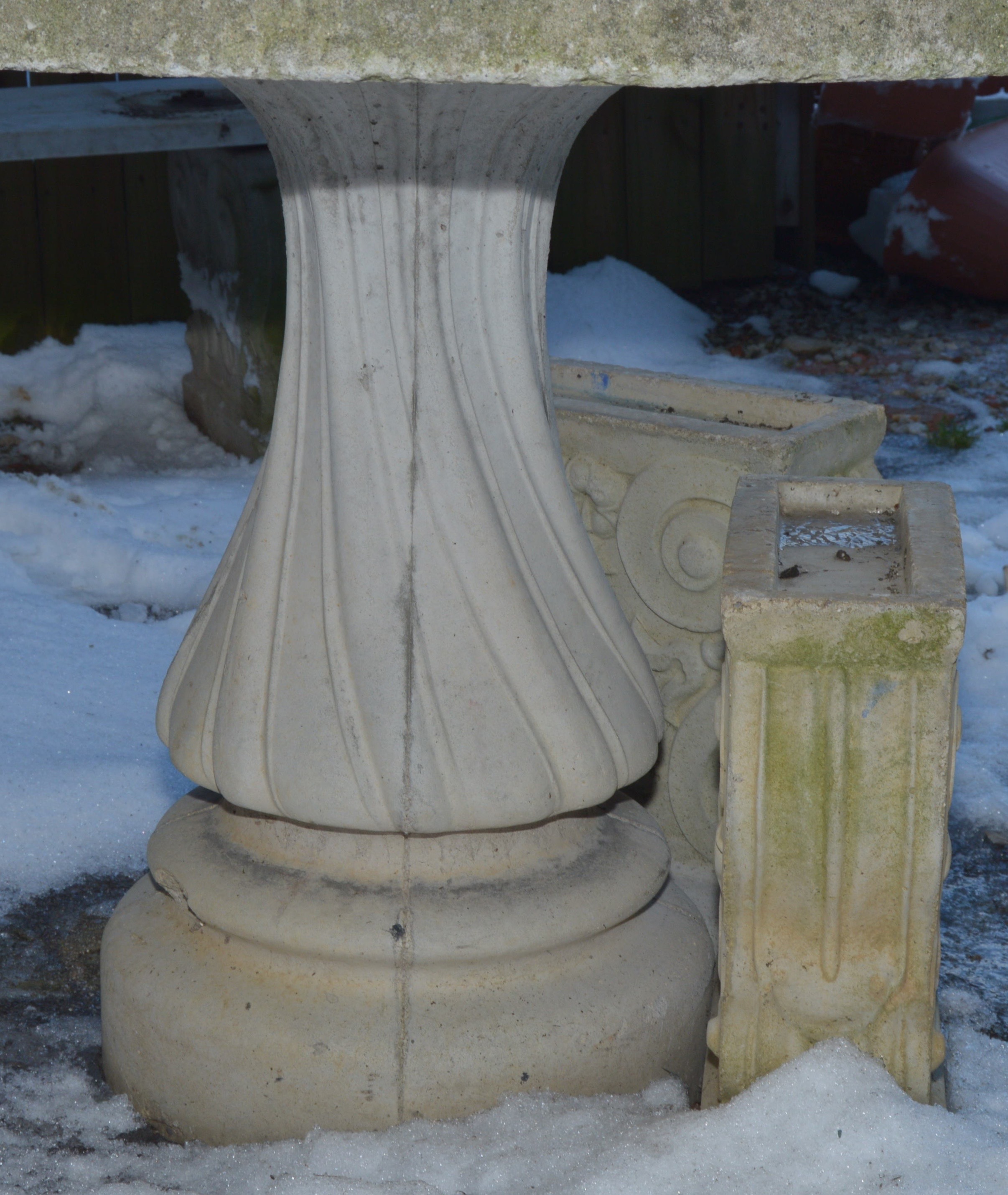 Concrete Garden Table and Bench Set