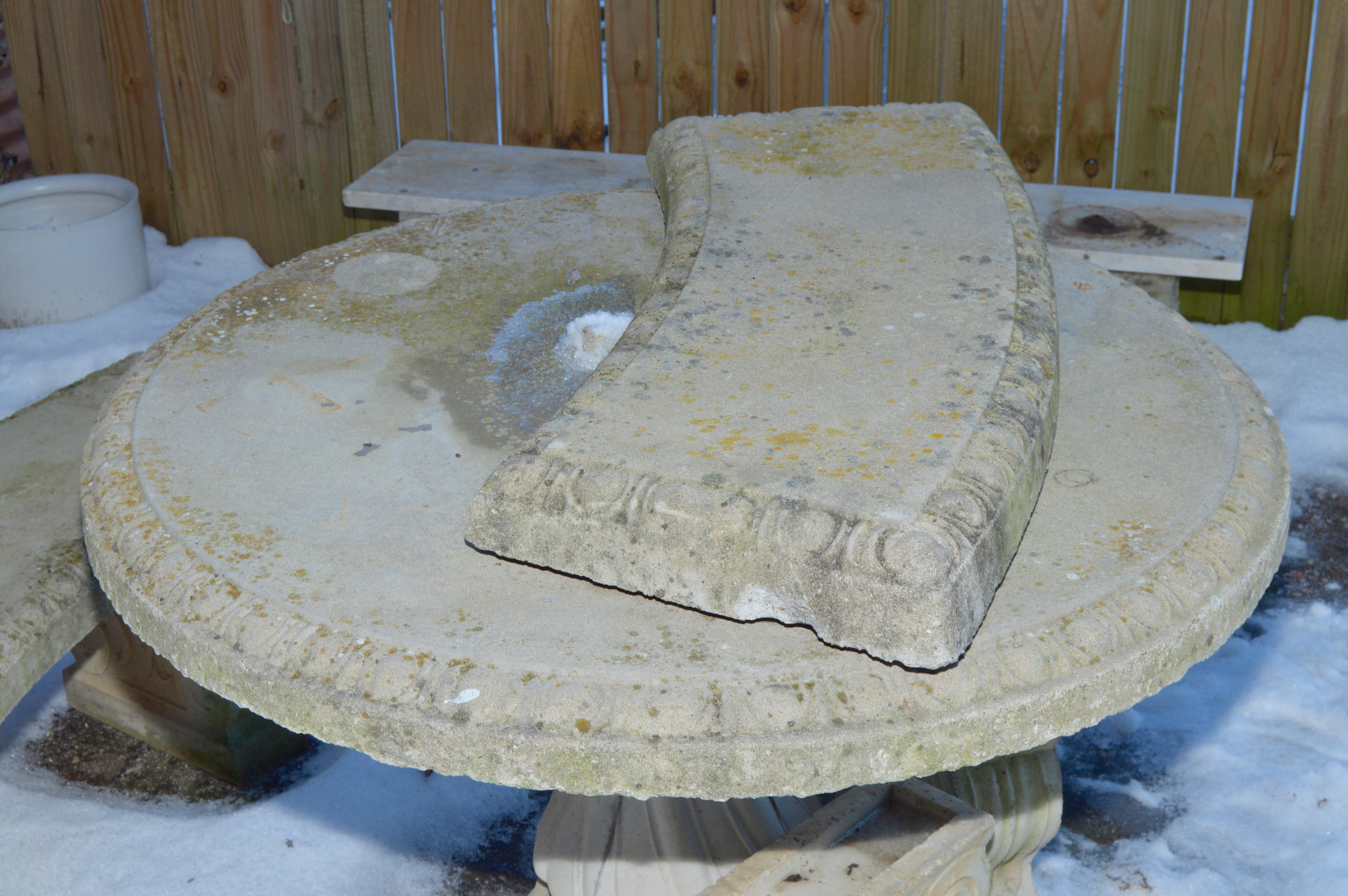 Concrete Garden Table and Bench Set