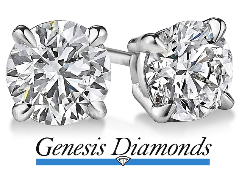 Genesis 14K White Gold Diamond Stud Earrings Everything But The House