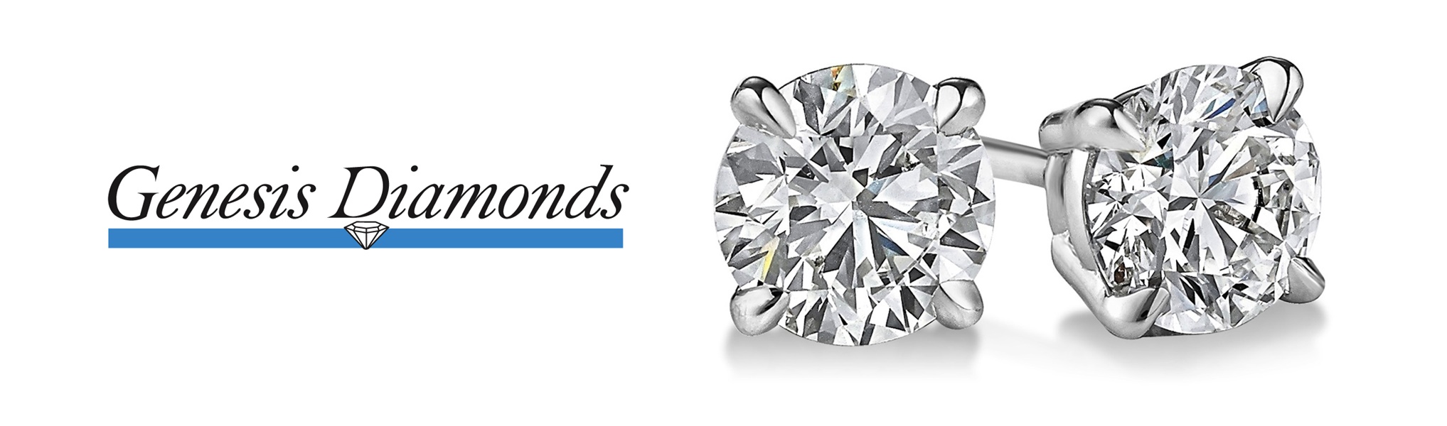 Genesis 14K White Gold Diamond Stud Earrings