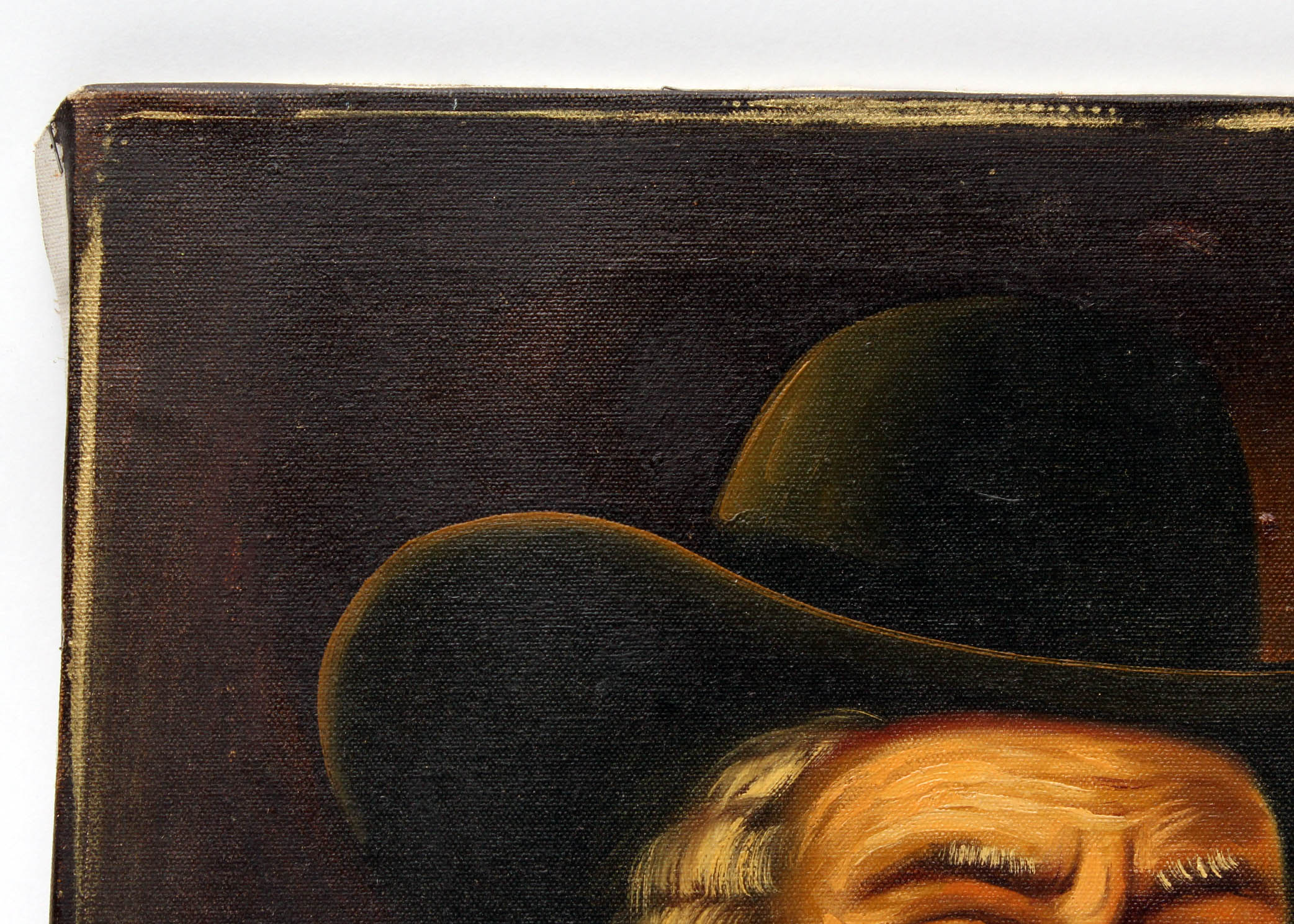 20th Century Signed Heston Oil Painting of a Rabbi