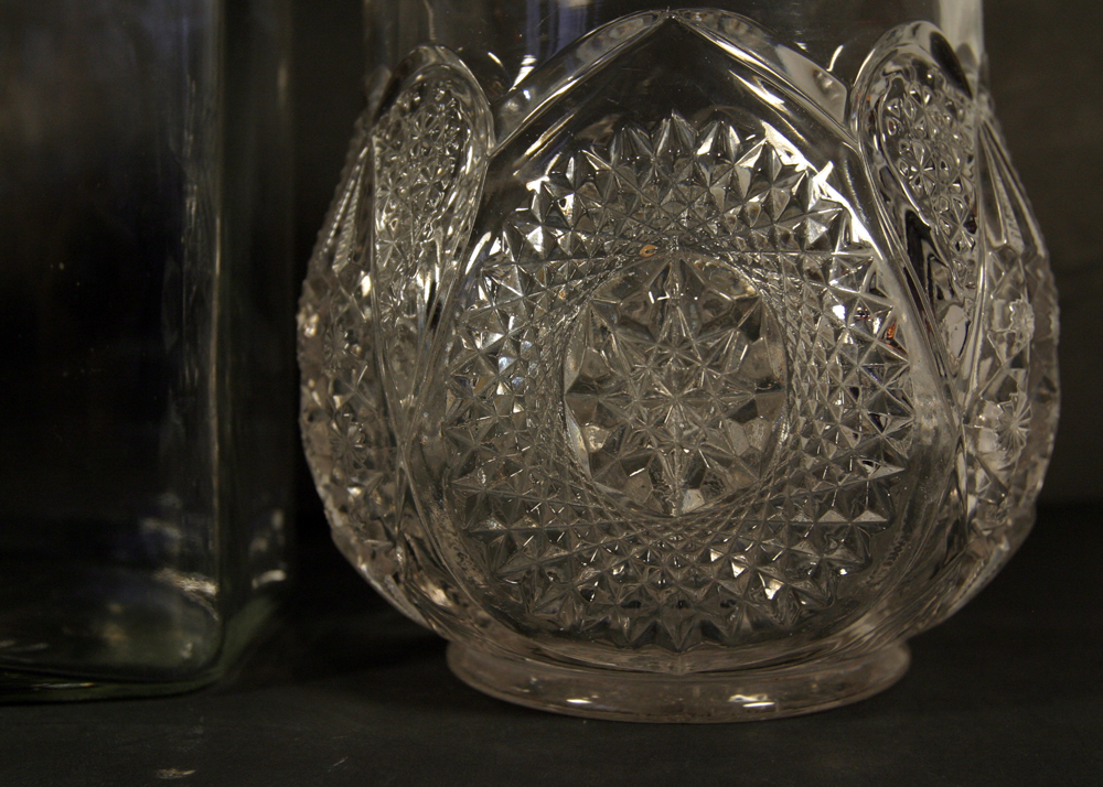Trio of Lidded Glass Canisters