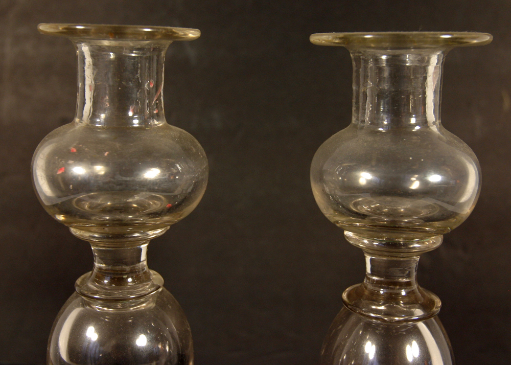 Pair of Glass Candlesticks