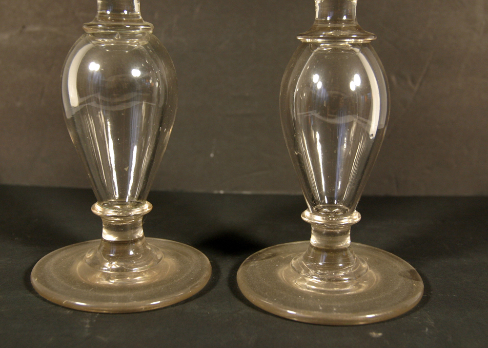 Pair of Glass Candlesticks