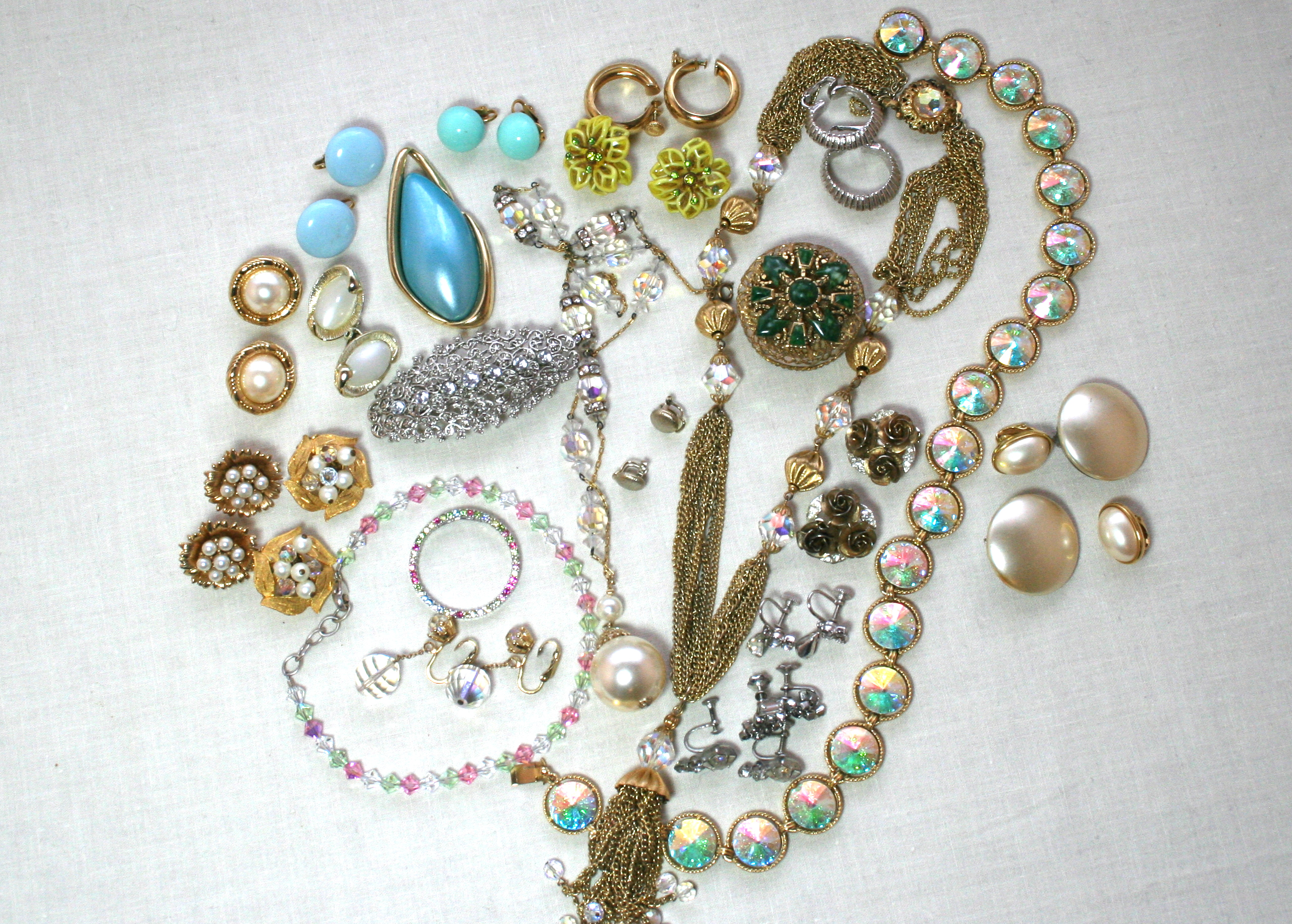 Vintage Earrings and Crystal Costume Jewelry