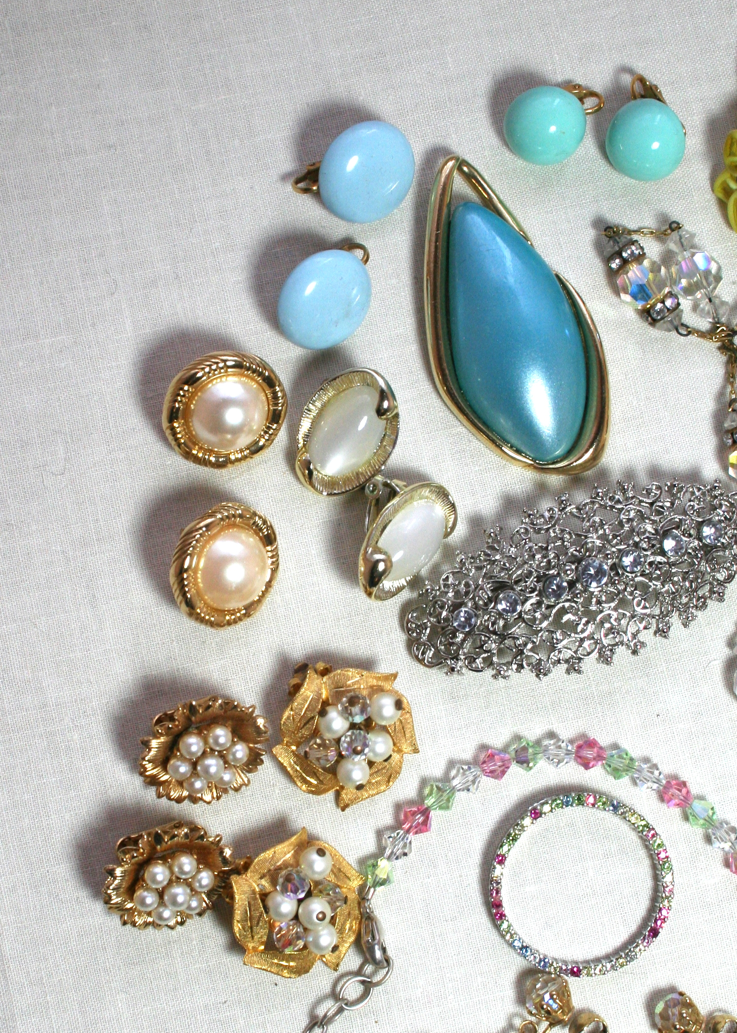 Vintage Earrings and Crystal Costume Jewelry