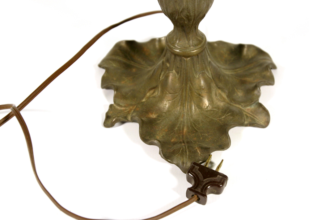 Cast Iron Lamp with Green Acrylic Shade