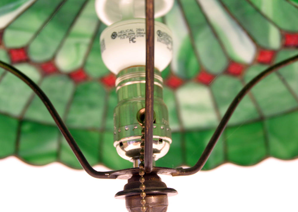 Cast Iron Lamp with Green Acrylic Shade