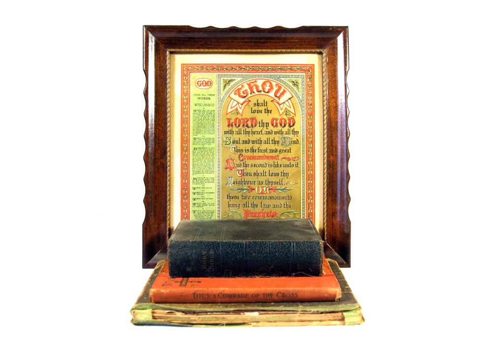 Antique Religious Books and Decor