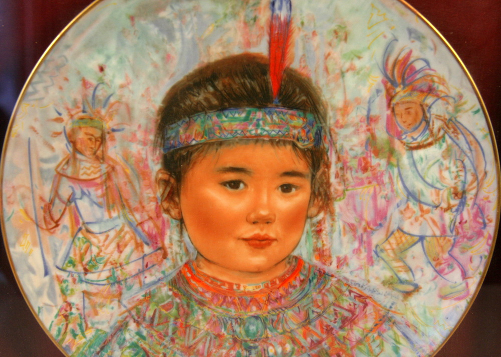 Trio of Limited Edition Edna Hibel Hand-Painted Rosenthal Plates