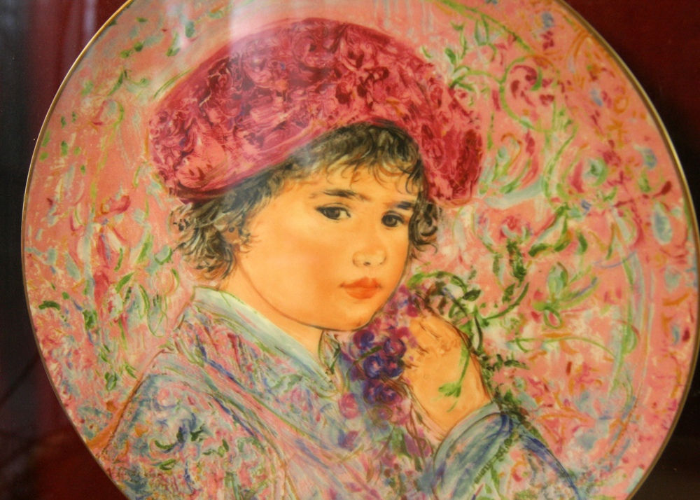Trio of Limited Edition Edna Hibel Hand-Painted Rosenthal Plates