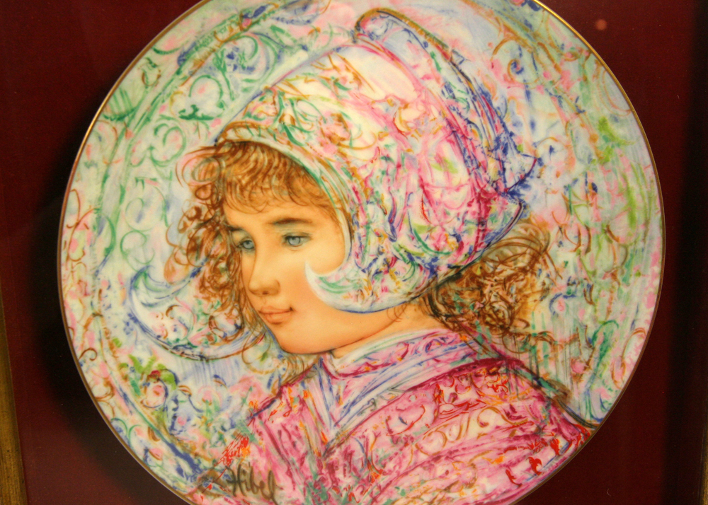 Trio of Limited Edition Edna Hibel Hand-Painted Rosenthal Plates