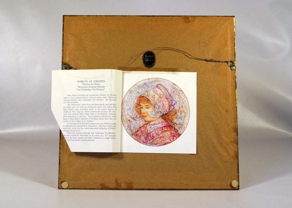 Trio of Limited Edition Edna Hibel Hand-Painted Rosenthal Plates