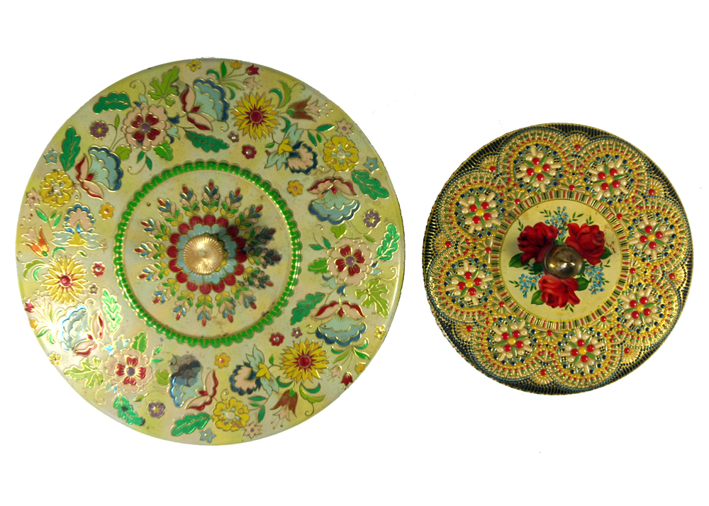 Pair of Lidded Tin Containers Made in Holland