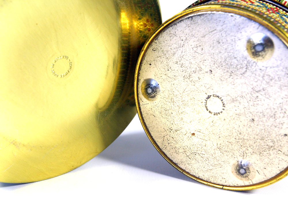 Pair of Lidded Tin Containers Made in Holland