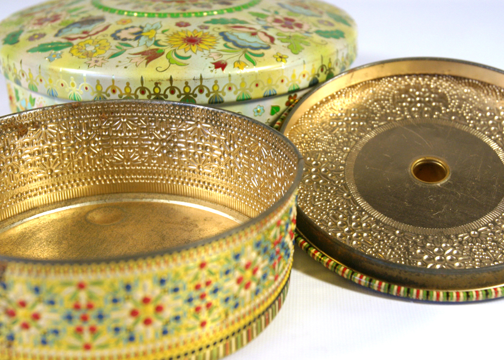 Pair of Lidded Tin Containers Made in Holland