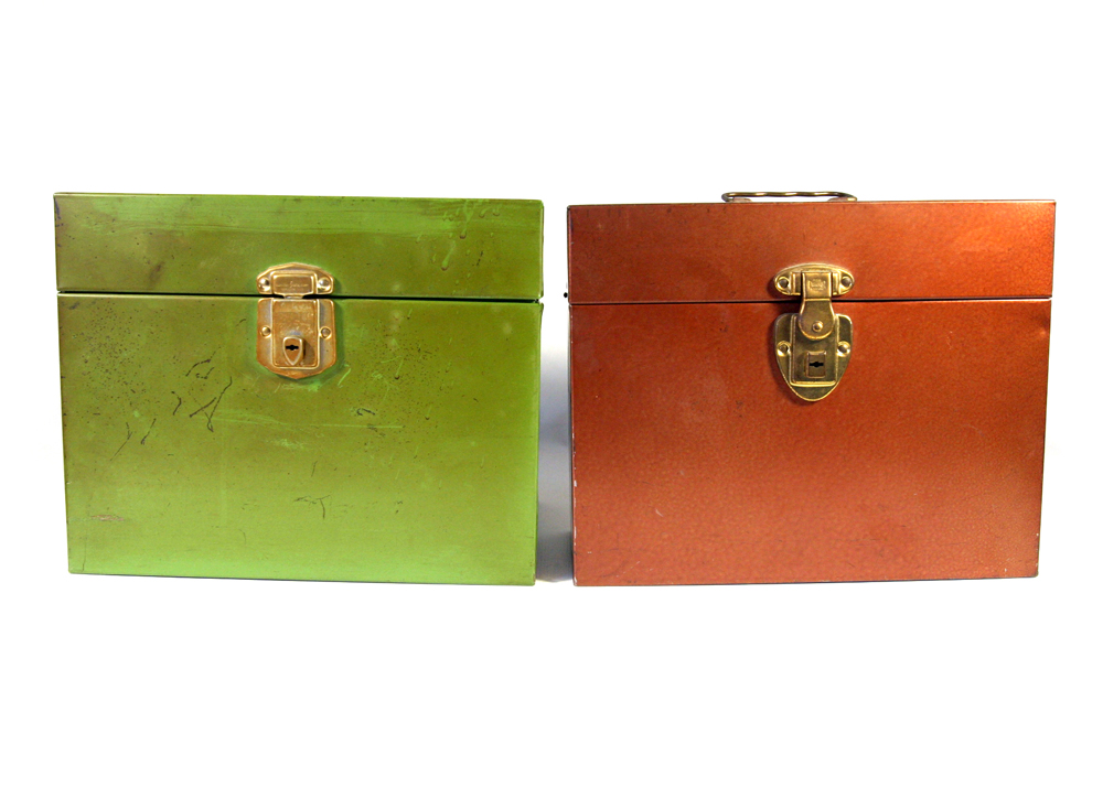 Pair of Metal Filing Containers