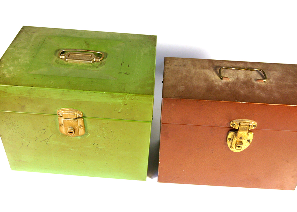 Pair of Metal Filing Containers