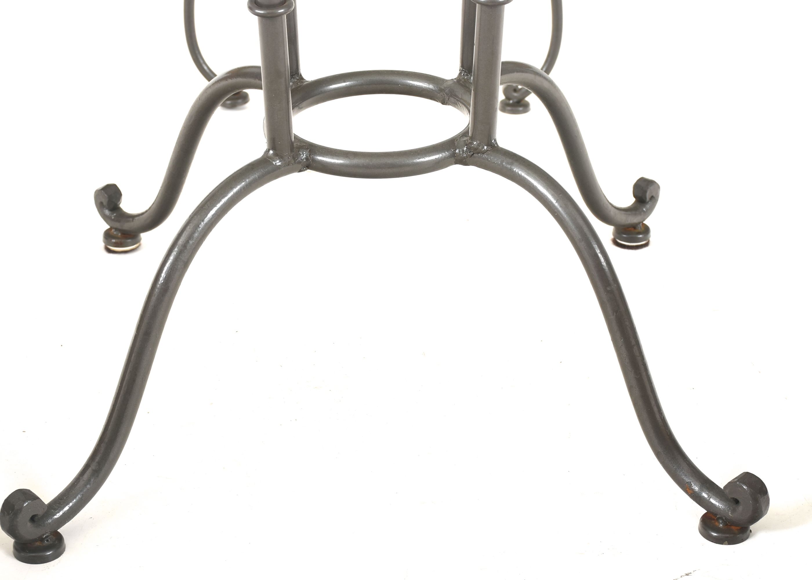 Wrought Iron Cafe Table and Four Arm Chairs