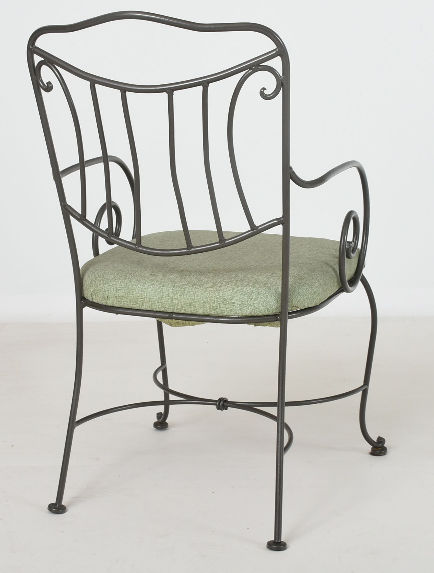 Wrought Iron Cafe Table and Four Arm Chairs