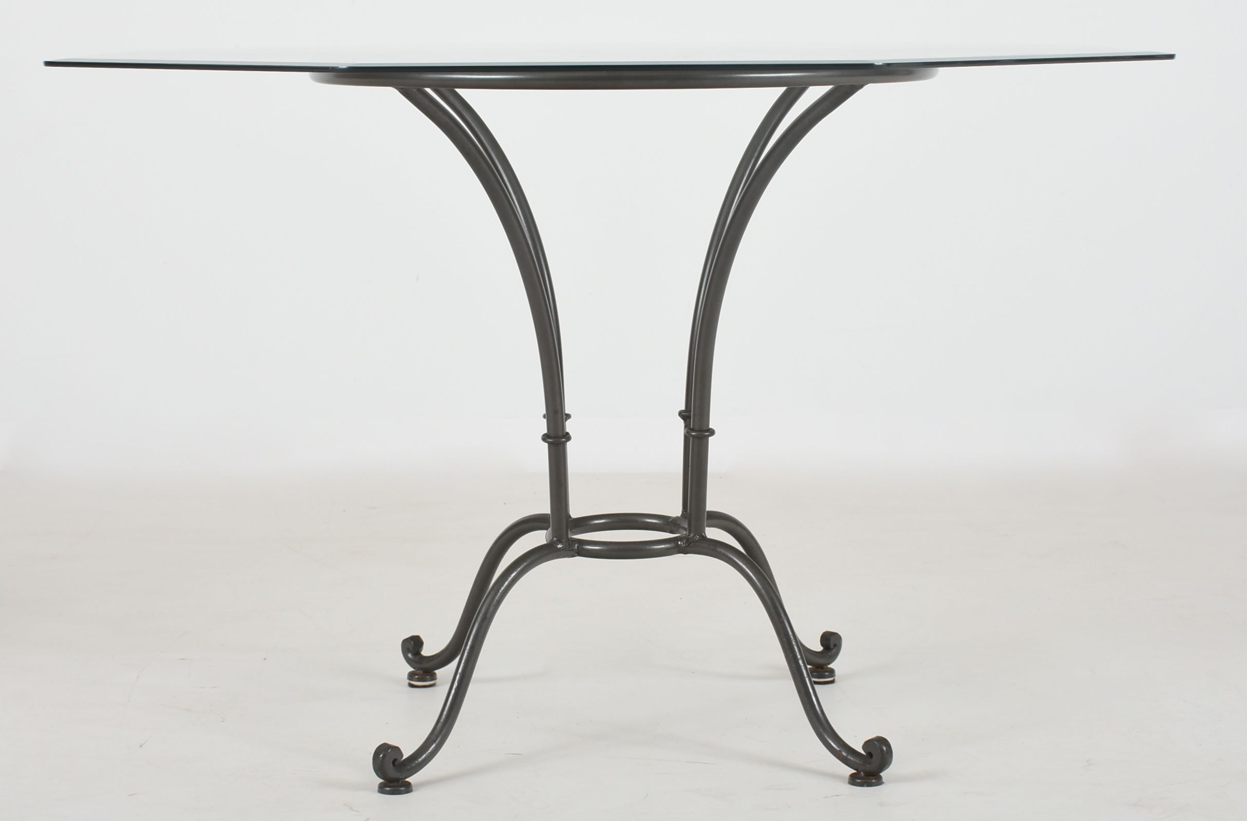 Wrought Iron Cafe Table and Four Arm Chairs
