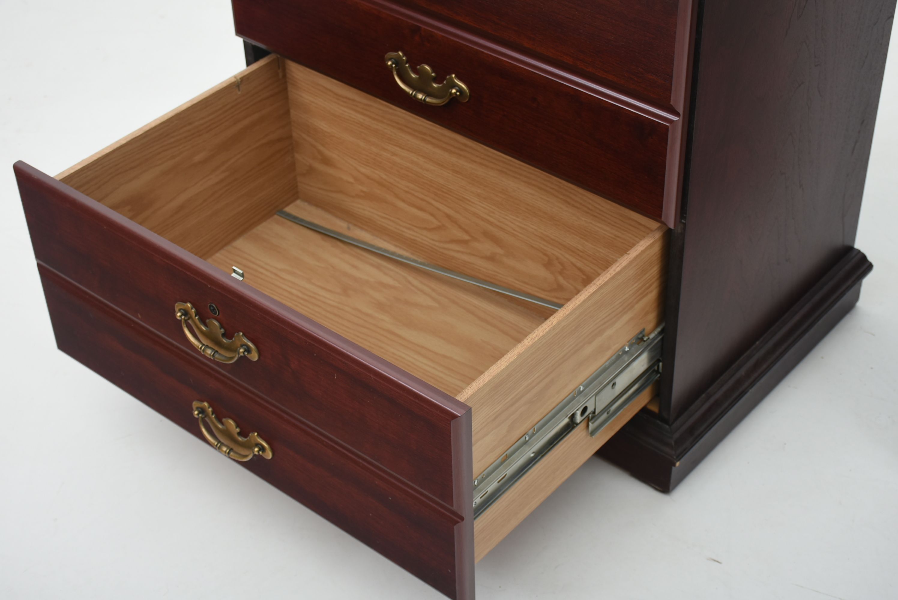 Mahogany Laminate Bookcase and File Cabinet