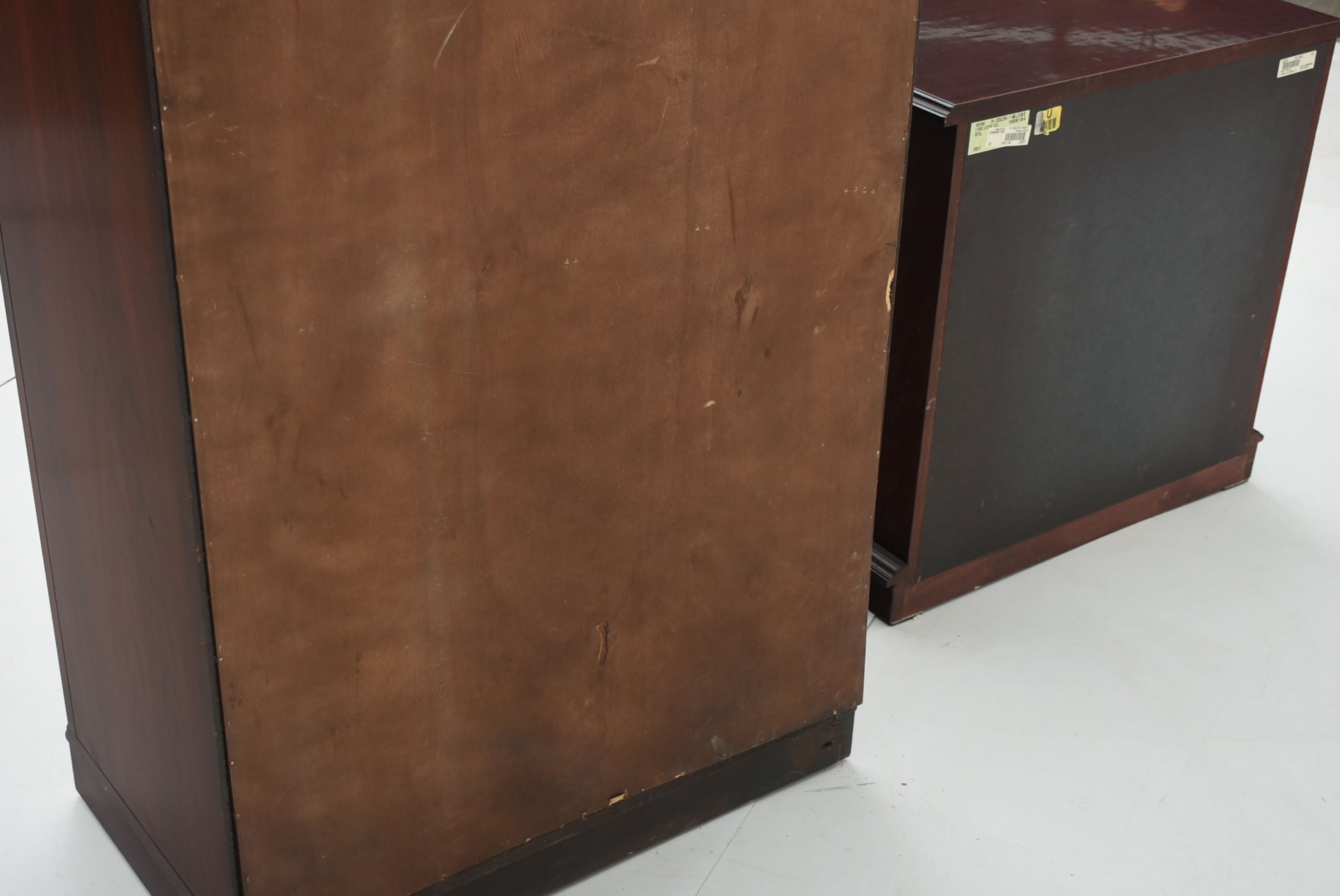 Mahogany Laminate Bookcase and File Cabinet