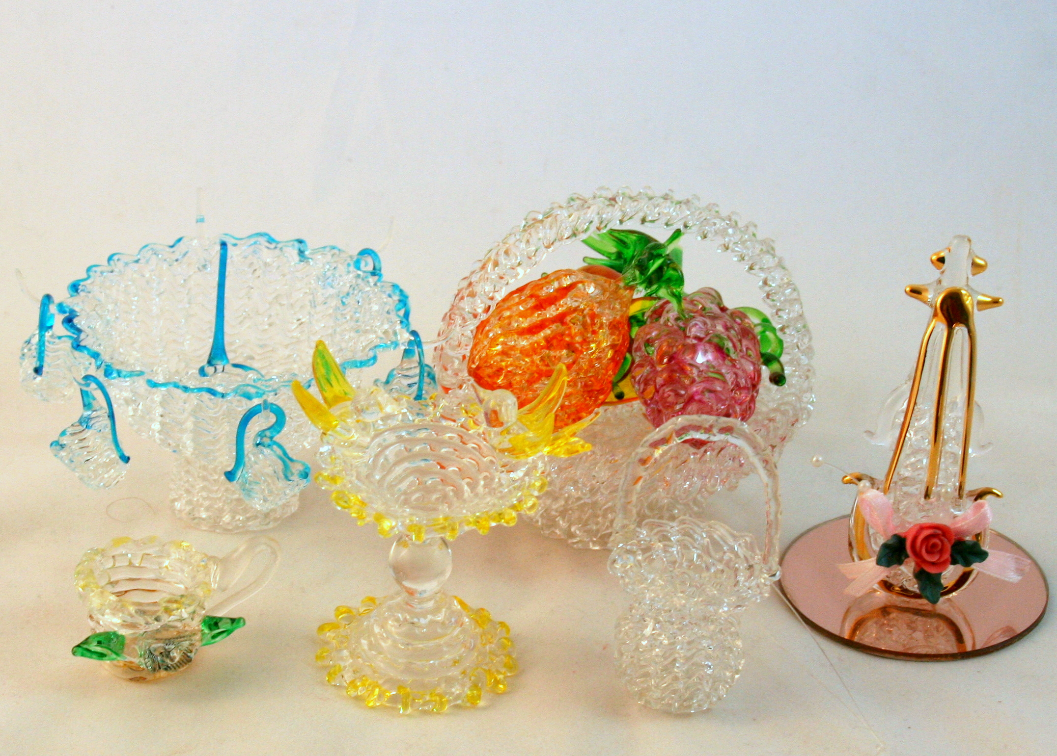 Miniature Spun Glass Decor Items