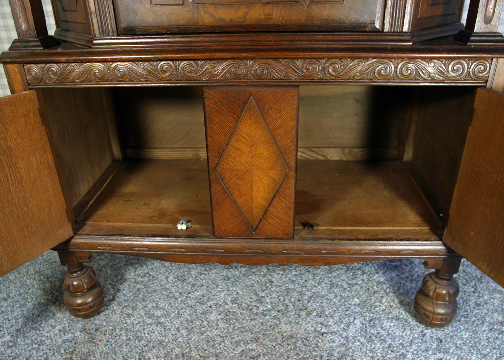 Jacobean Style Mixed Wood Cabinet