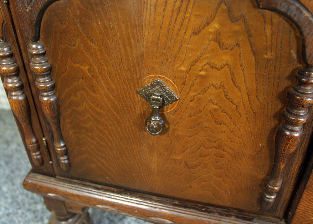 Jacobean Style Mixed Wood Cabinet