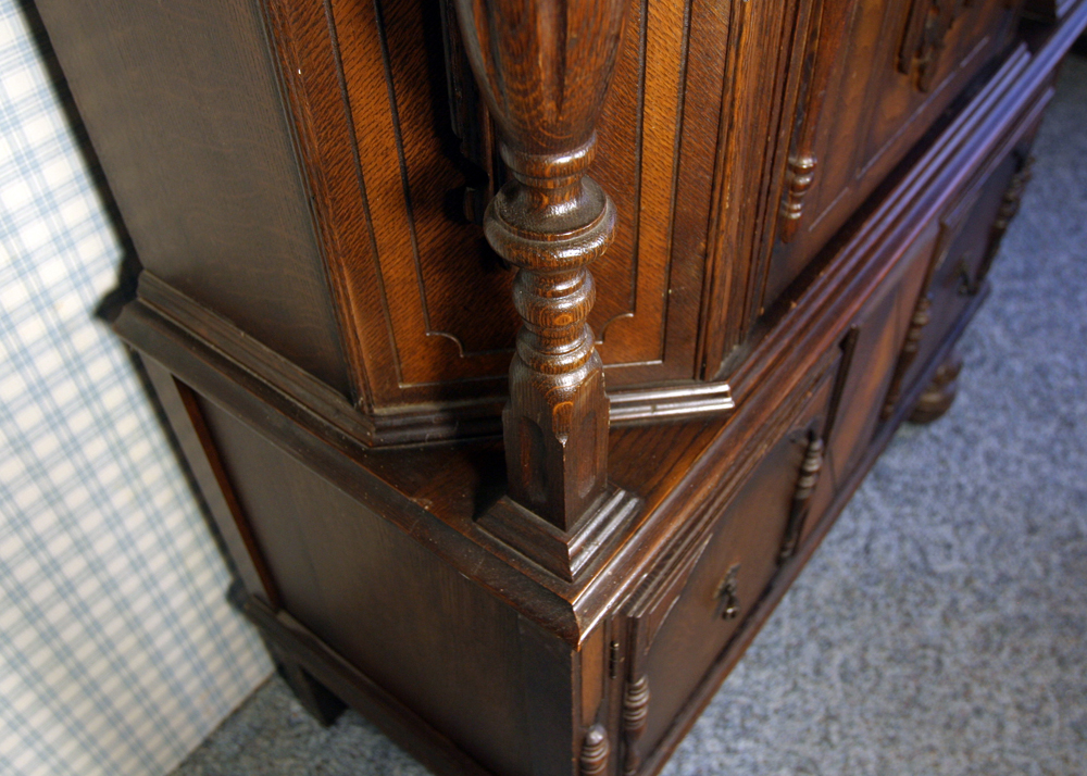 Jacobean Style Mixed Wood Cabinet