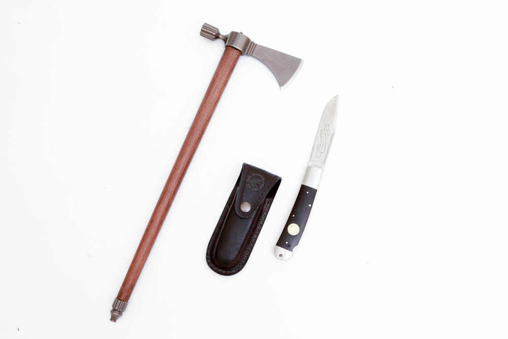 Texas Ranger Knife and Wooden Tomahawk