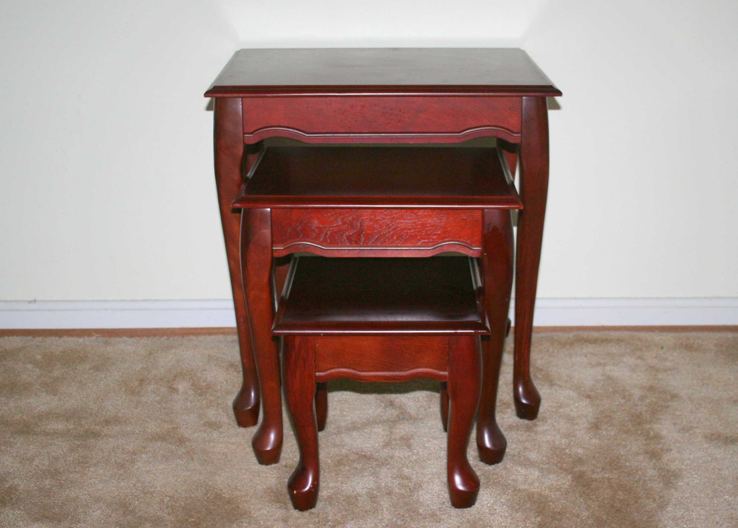 Trio of Queen Anne Style Nesting Tables