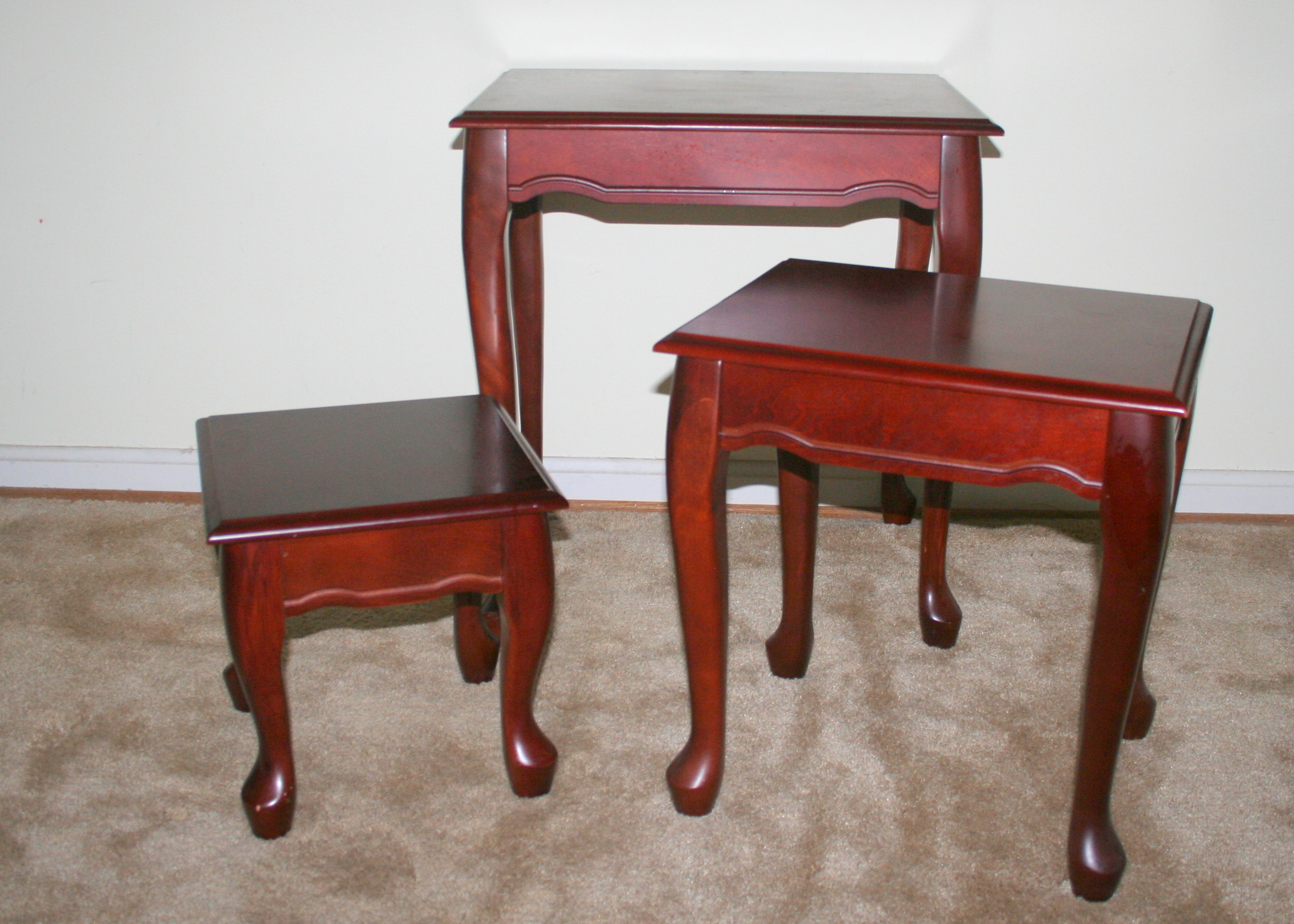 Trio of Queen Anne Style Nesting Tables