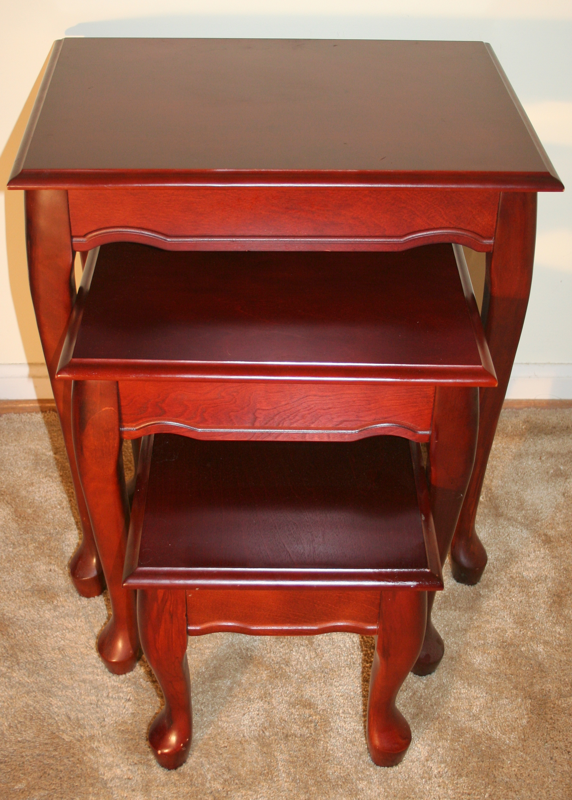 Trio of Queen Anne Style Nesting Tables