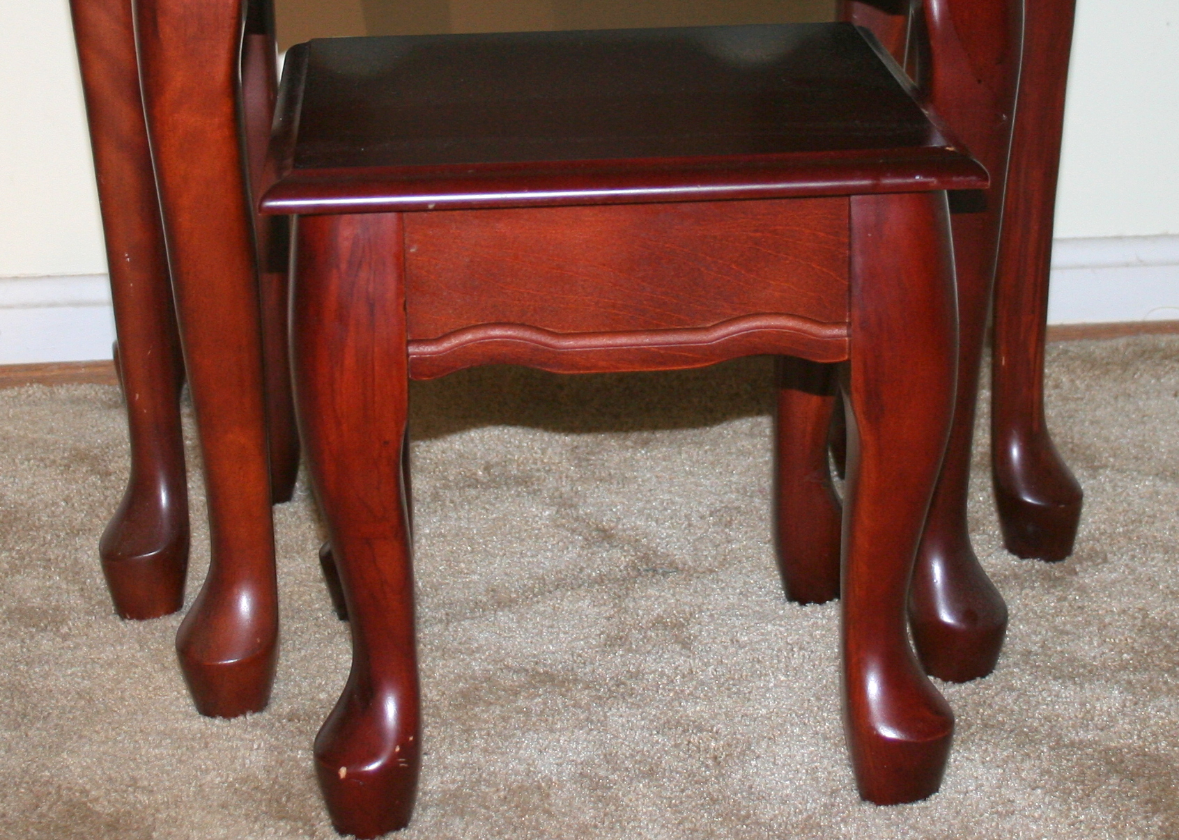 Trio of Queen Anne Style Nesting Tables