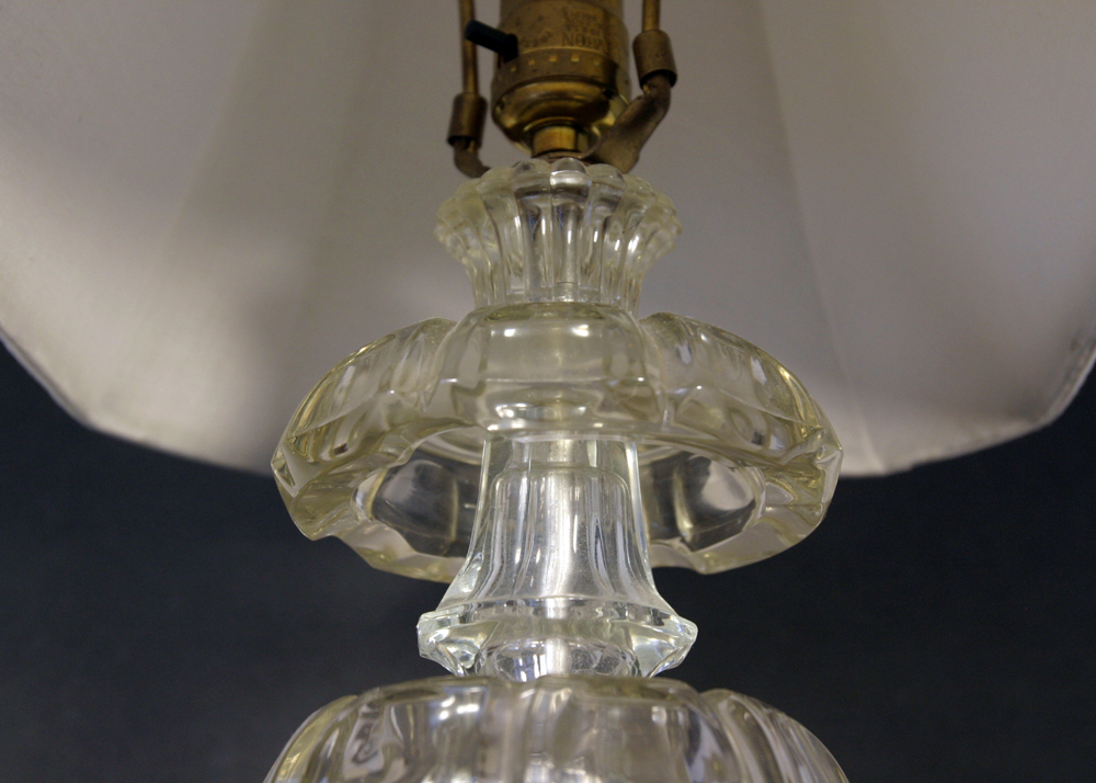 Pair of Vintage Pressed Glass Table Lamps