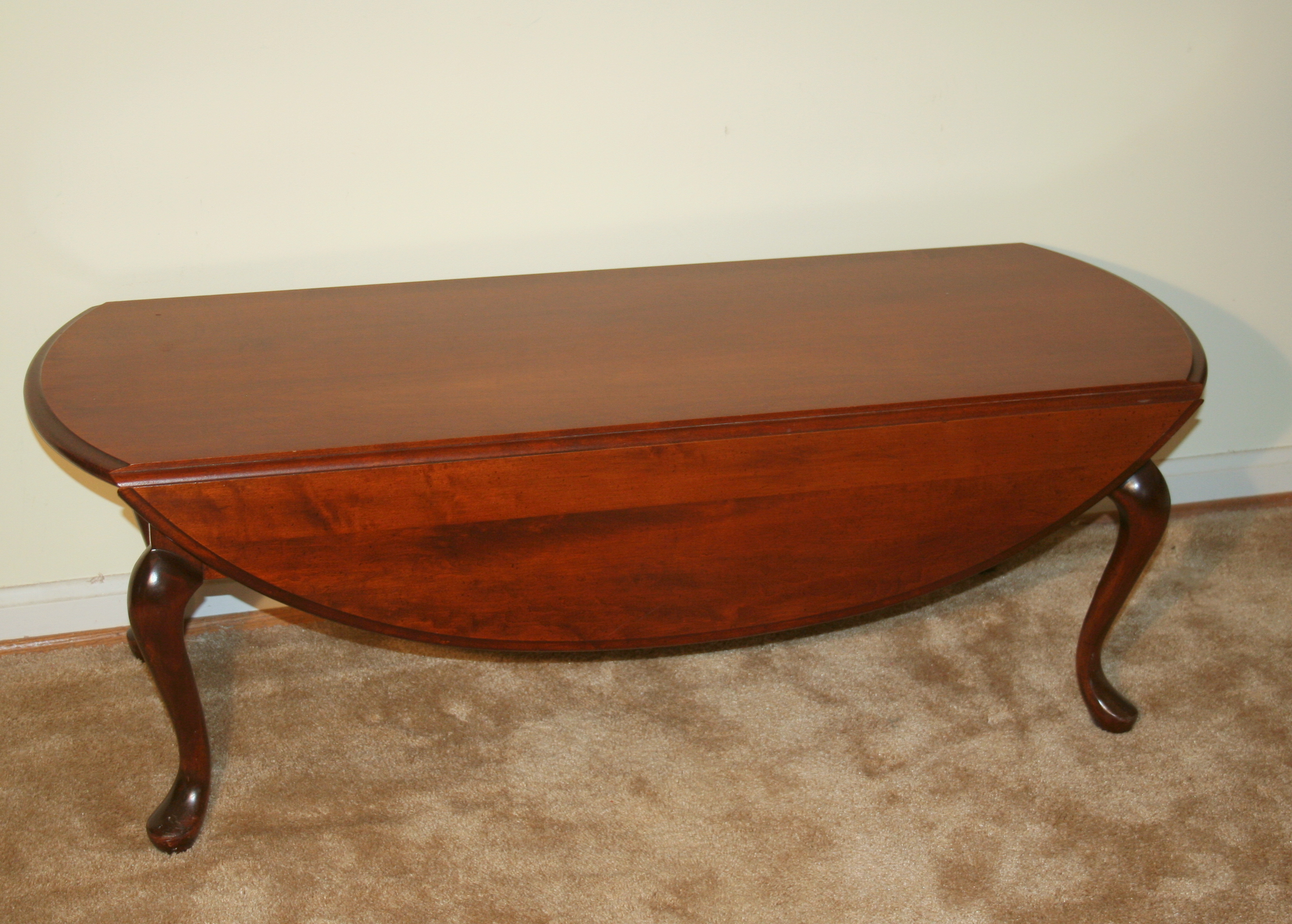 Queen Anne Style Cherry Drop-Leaf Coffee Table