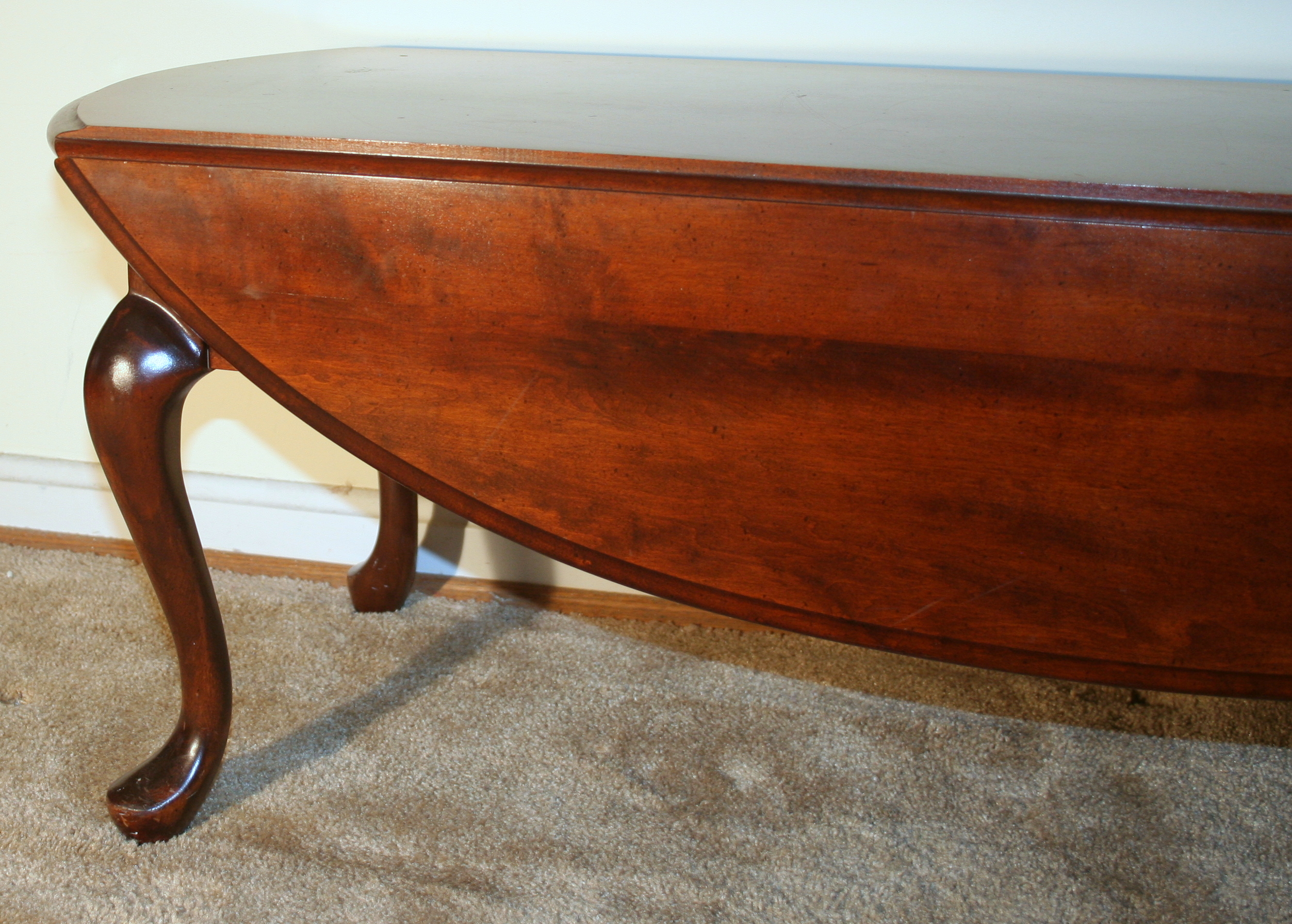 Queen Anne Style Cherry Drop-Leaf Coffee Table