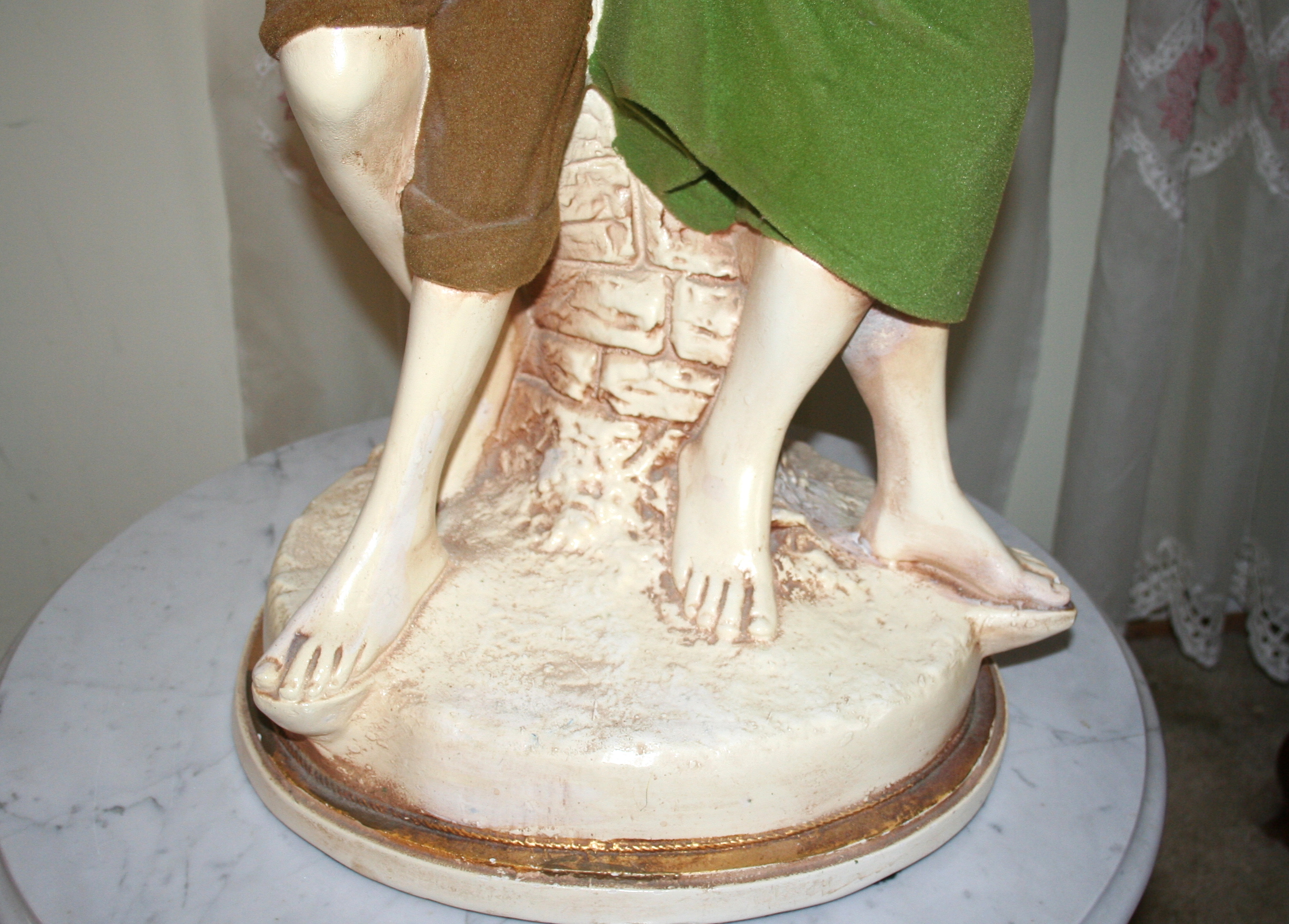 Lamp With Chalkware Statue of Courting Couple