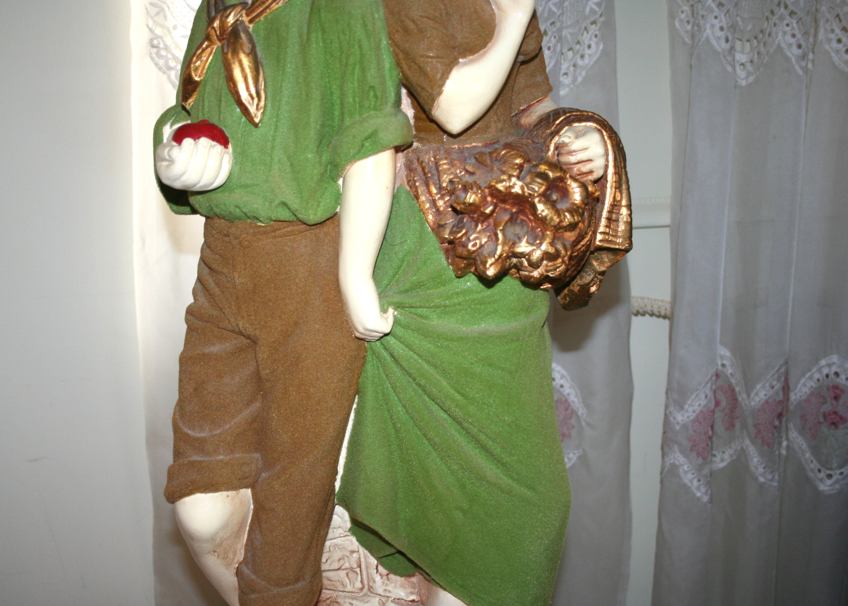 Lamp With Chalkware Statue of Courting Couple