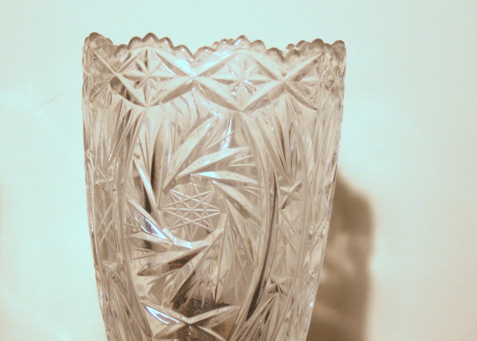 Two Pairs of Antique Crystal and Marble Lamps