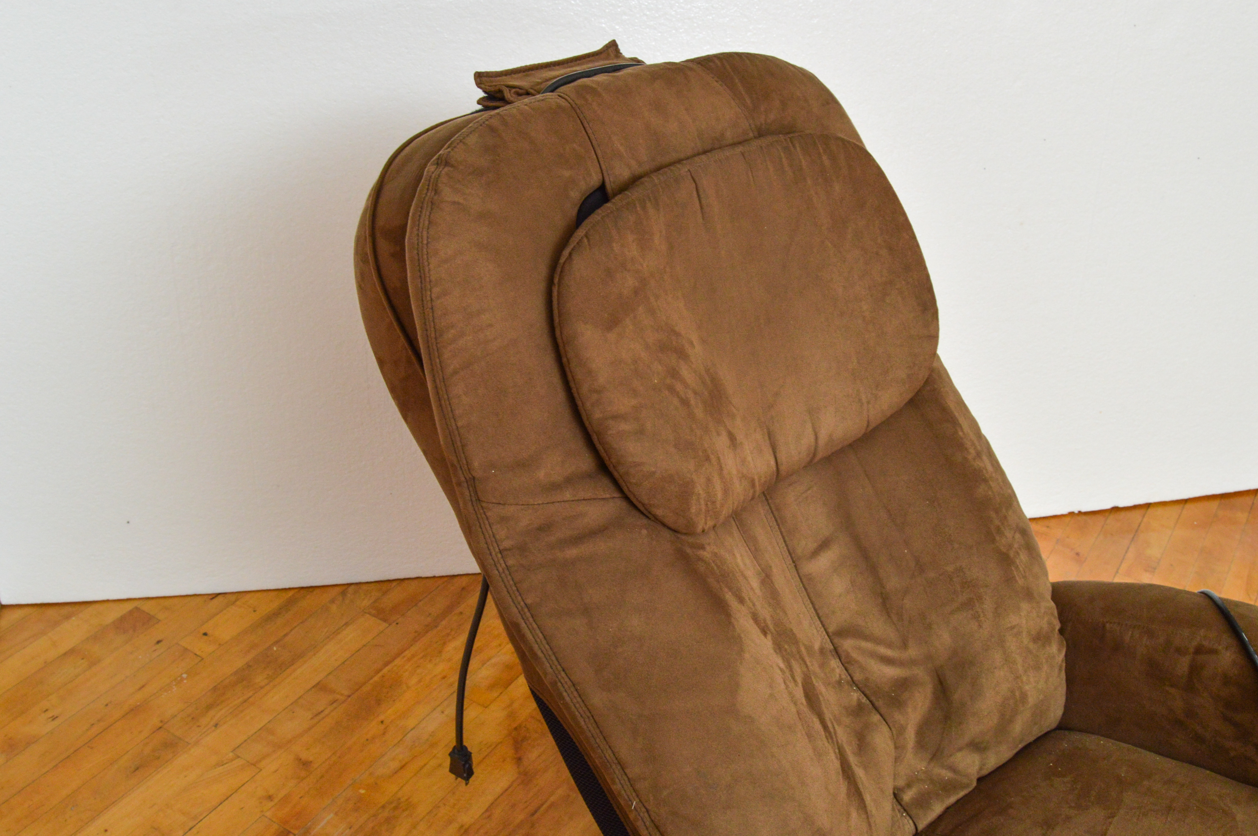iJoy 300 Brown Microfiber Massage Chair and iJoy Ottoman 3.0