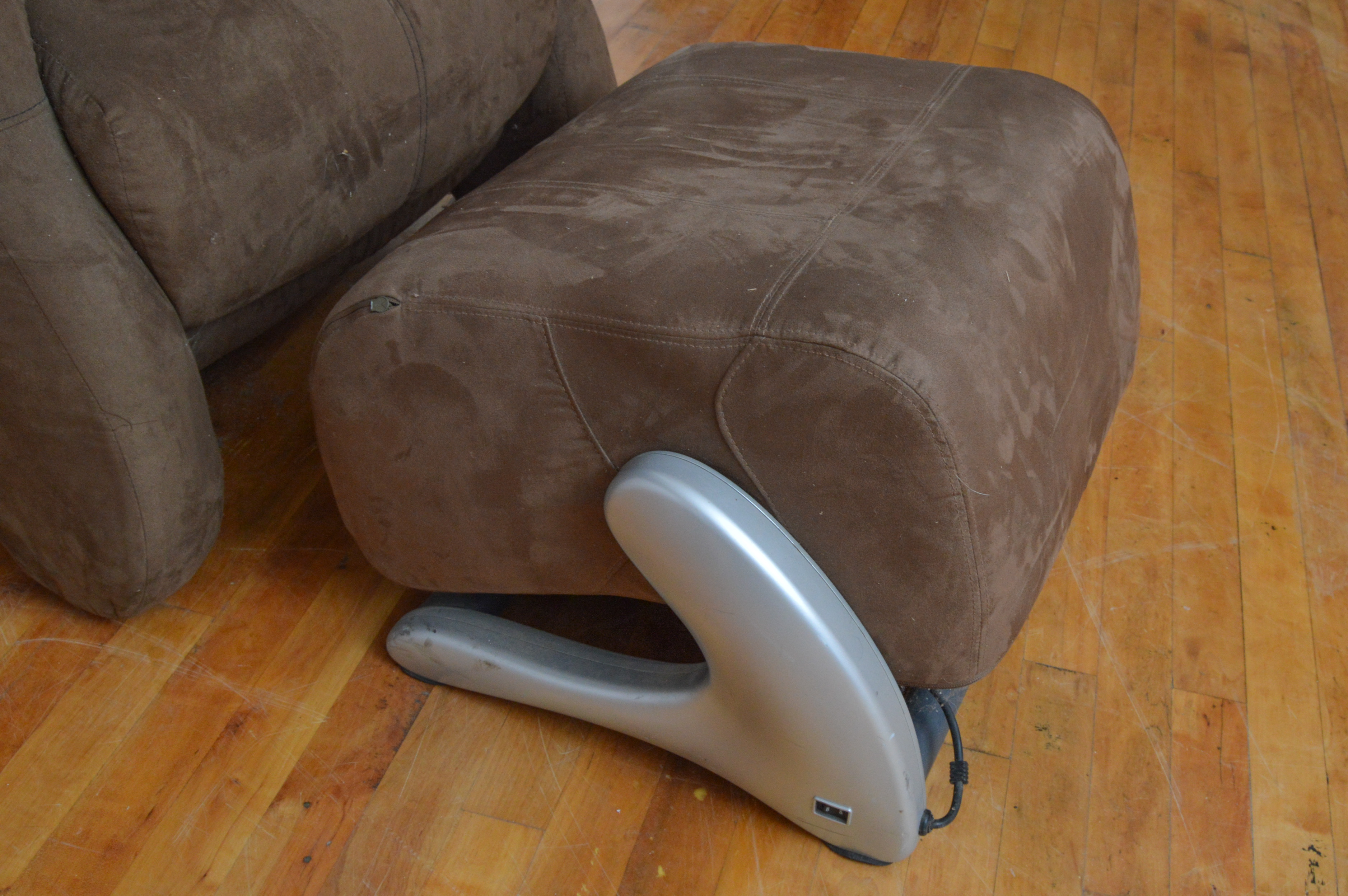 iJoy 300 Brown Microfiber Massage Chair and iJoy Ottoman 3.0